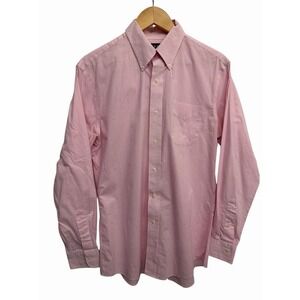 Ralph Lauren Mens Button Down Shirt Size 15 1/2‎ 32/33 Slim Fit No Iron Pink